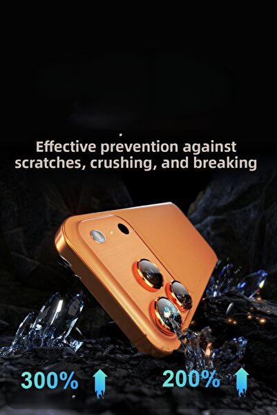 Evax (معدني) واقي عدسة الكاميرا الزجاجي المتوافق مع هاتف iPhone 17 Pro Max / 17 Pro مع إطار معدني باللون البرتقالي الكوني