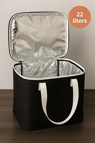 HİG HOME Geantă termică neagră – Geantă termică portabilă pentru picnic, plaj...