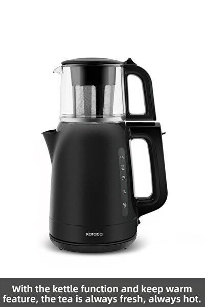 Karaca Mega Tea 1501 - Black Glass Tea Machine 1500 W