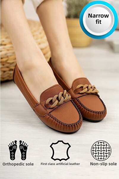 StWenn Women's Ballerinas Light Comfortable Sole Orthopedic Leather Skin Mother Shoes