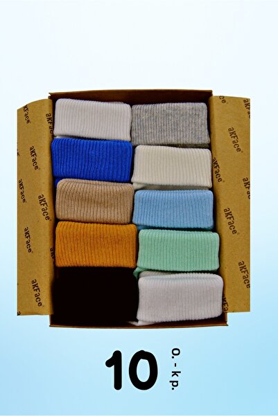 Akface Organic 10-Piece Premium Colors Boxed - Anti-Sweat - Male Newborn Baby Socks 0-6 Months