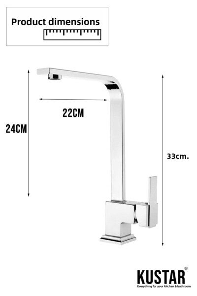 KUSTAR Kiev Square Model Open Close Kitchen Sink Faucet