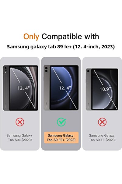 Fibaks Samsung Tab S9 Fe Plus 12.4 Strong Magnetic Smart Cover Tablet Case with Anti-Tilt Stand and Sleep Mode