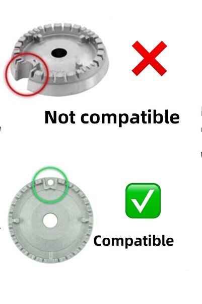 Arçelik 8 Piece Universal Oven Burner and Cover Set Compatible with All Brands (Not Compatible with Profi̇lo-Bosch-Si̇emens) Set