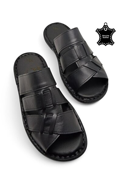 MAGIC SHOES Orthopedic Men's Slippers with Completely Genuine Leather and Heel Cushion System.