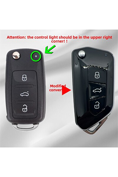 LUXE AKSESUAR Carcasă pentru telecomandă cu 3 butoane pentru Volkswagen Uds G...
