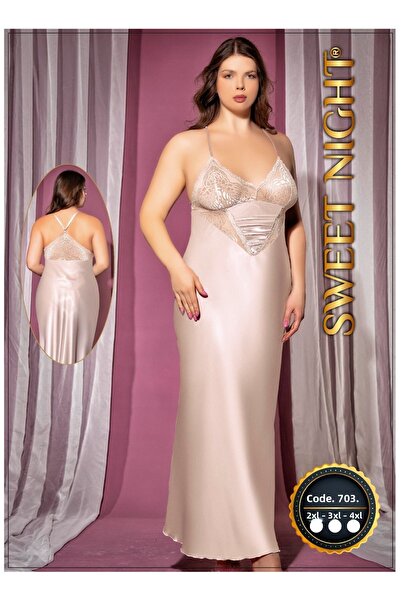 SATTENS ثوب نوم مقاس كبير - 2XL 3XL 4XL ثوب نوم نسائي طويل القامة