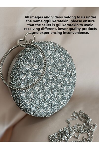 Gül Karatekin Rochie de seara Crystal Stone Geanta portofoliu dama rotunda