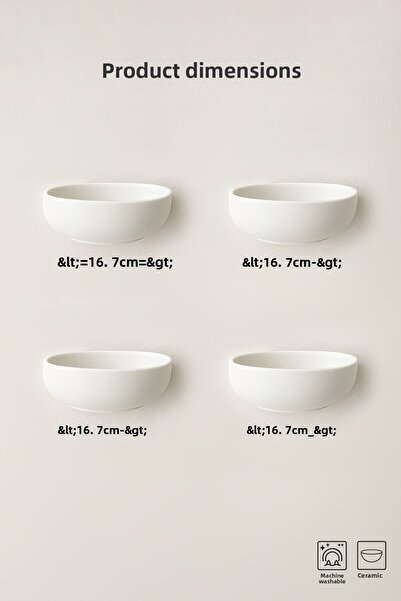 TRENDYOLMİLLA HOME Set of 4 Ceramic Cherry Printed 16*7 cm Bowls Tphss25Tbk00017