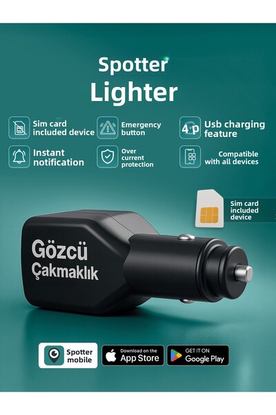 Gözcü Mobil Cigarette Lighter Car Tracker Geofence Vehicle Tracking System Instantaneous Location Historical Location