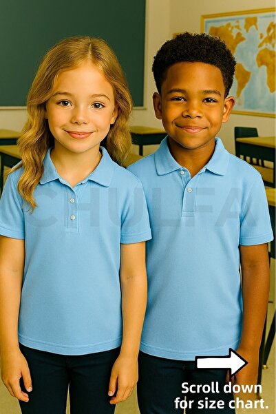 chulfa παιδικό σχολικό μπλουζάκι με γιακά πόλο unisex 1 τεμάχιο