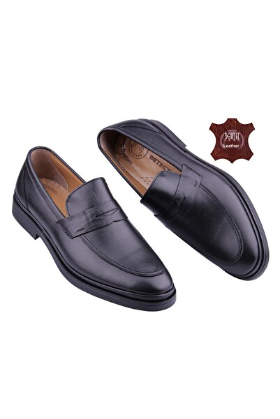 DETECTOR Pánské černé vnitřní vnější ortopedické denní klasické boty z pravé kůže Brm308