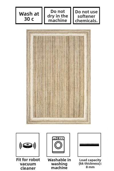 SÜNGERSAN Digital Printed Non-Slip Living Room Carpet - Washable Base, for Kitchen and Hallway