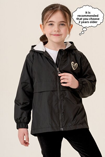 ASYAKİDS CLUB Εποχιακό αδιάβροχο με κουκούλα και τσέπη για κορίτσια