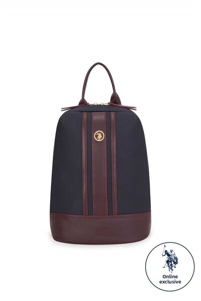 U.S. Polo Assn. حقيبة ظهر نسائية موديل Us8005 باللون الأزرق الداكن - حصريًا عبر الإنترنت