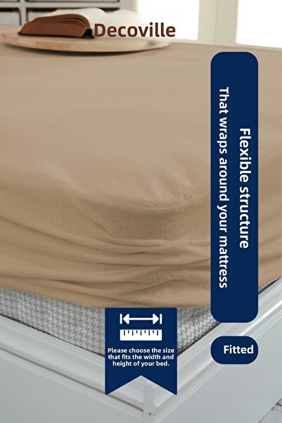 Decovilla Micro Fitted Full Edge Voděodolný chránič matrace Chránič matrace List pískově béžový