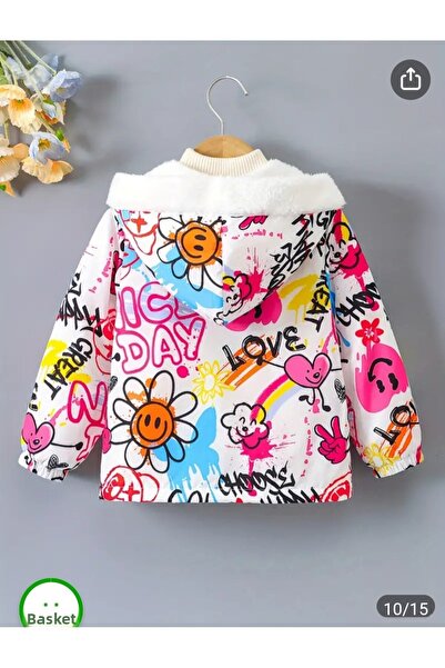 LADİN New Season Inner Plush Kids Coat 100% Cotton