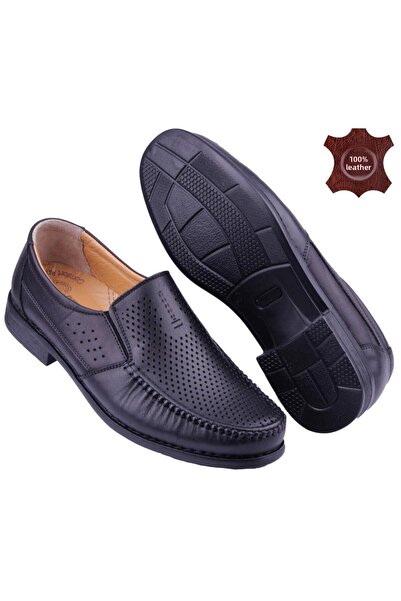 DETECTOR Genuine Leather Orthopedic Perforated Men's Casual Shoes Dtc0288-2