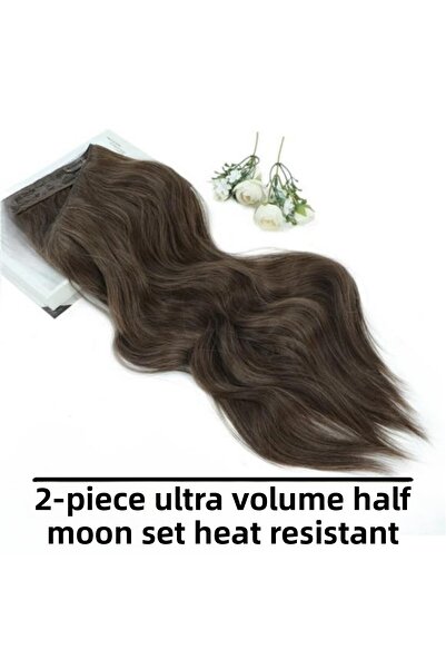 AKOLİFE Set de 2 posturi de păr Yarimay Snap Snap cu volum ultra intens, brun auburn închis - lavabil, rezistent la căldură