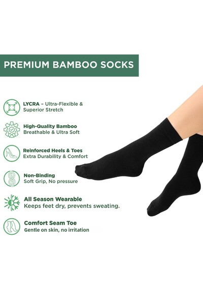 BELİNOPLUS Комплект от 4 безшевни дамски чорапи от органичен бамбук