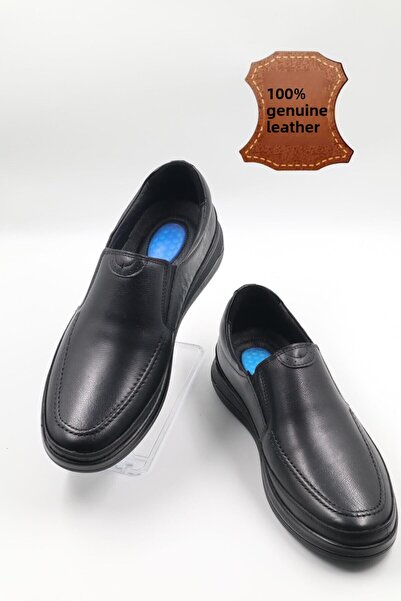 nazenintasarımlar حذاء رجالي من الجلد الطبيعي مريح للغاية باللون الأسود للأب ...