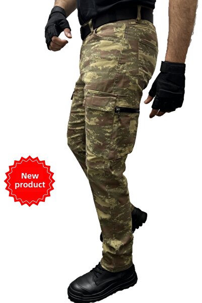 Polviton Cargo Pants Tactical Combat Camouflage Slim Fit
