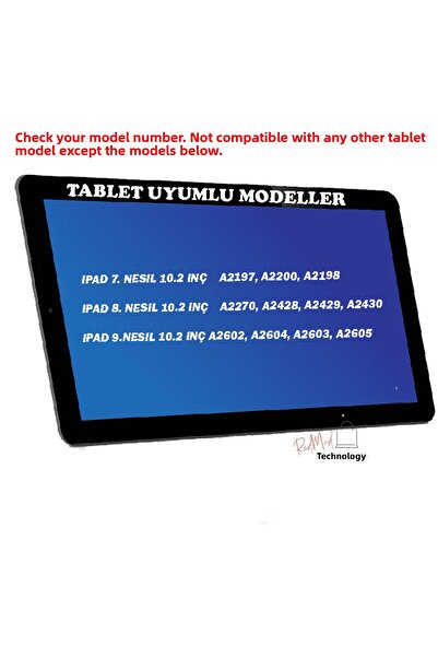 redmud teknoloji Ipad 7th generation 8th generation 9th generation 10.2 Inch Bluetooth Enabled Pen Compartment Turkish Q Keyboard Case