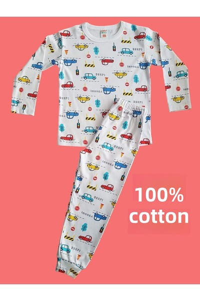 Çamaşır Bahçesi Set pijamale copii cu model cu maneci lungi#pijamale copii imprimate#gradina spalatorie#cu masina