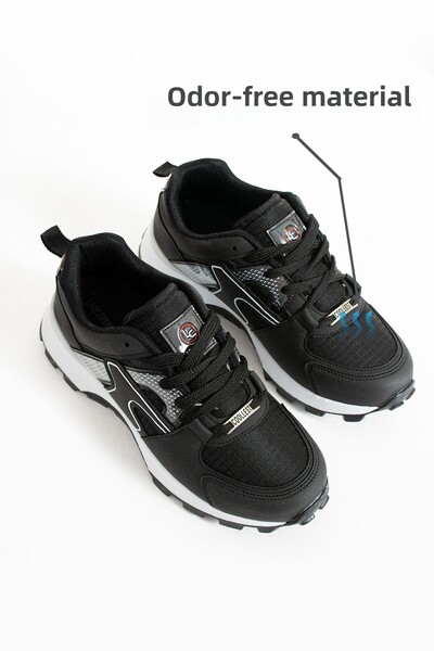 Devida Black-White Comfortable Sole Waterproof Sneakers