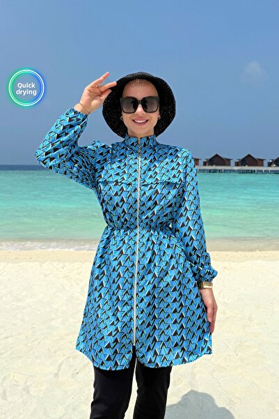 Ka Hijab Costum de baie Valen Hijab - Albastru