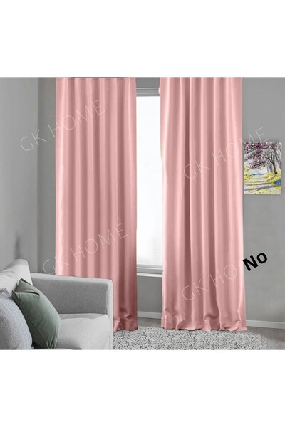 Pierre Cardin Powder Pink Single Wing Background Curtain - Blackout, Light Proof, Pleatless Planting