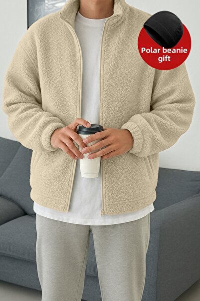 GHASSY CO. Ανδρικό θερμικό εσώρουχο Sherpa Φθινοπωρινό και Χειμερινό με φλις φούτερ με φερμουάρ