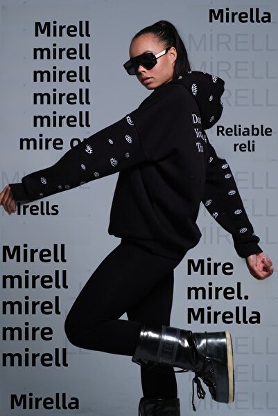 Mirell Hanorac negru Oversize Eye