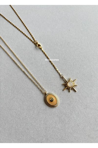 aksesuaris 2-Piece Low-Cut Polar Star Necklace Combination