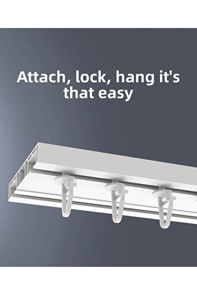 Evdepo Home Κουρτίνα Κλειδαριά Κουρτίνα Ρουλέ Λευκό 50 Τεμάχια