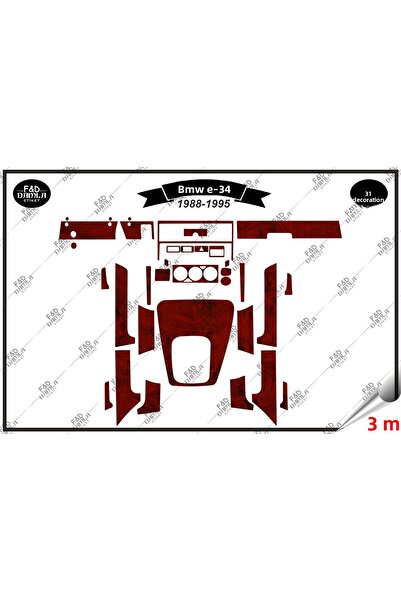 FD Damla Etiket 1988-1995 بي ام دبليو E 34 وحدة تحكم طوربيد - طقم 31 قطعة من ...