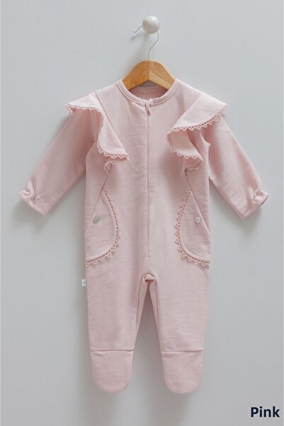 Caramell 100% Cotton Baby Rompers - Ruffle Detailed, Booties (1-3 and 3-6 Months), 6-9 and 9-12 Months Without Booties