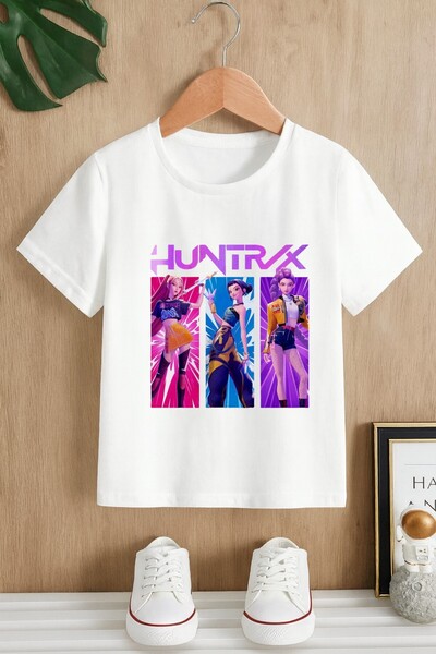 MECH BUTİK Μπλουζάκι με στάμπα Demon Hunter Huntrix σε μαύρο και άσπρο χρώμα, Unisex