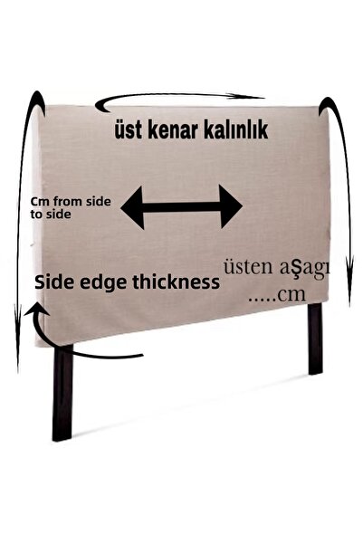 METİNEV Beige Linen Base Headboard Cover