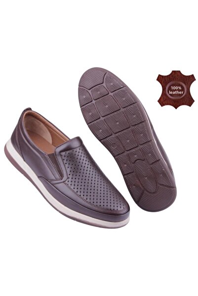 DETECTOR Genuine Leather Orthopedic Perforated Men's Casual Shoes 046