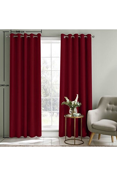 In House Pair Of Black Out Velvet Curtains