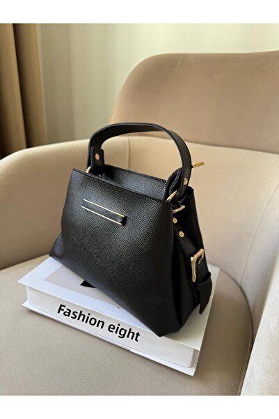 Moda Sekiz حقيبة يد نسائية متوسطة الحجم بثلاثة أقسام مع إكسسوارات تفصيلية وحز...