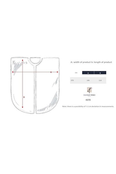 Uludağ Triko Πόντσο με κουκούλα με ασημί λουλούδια