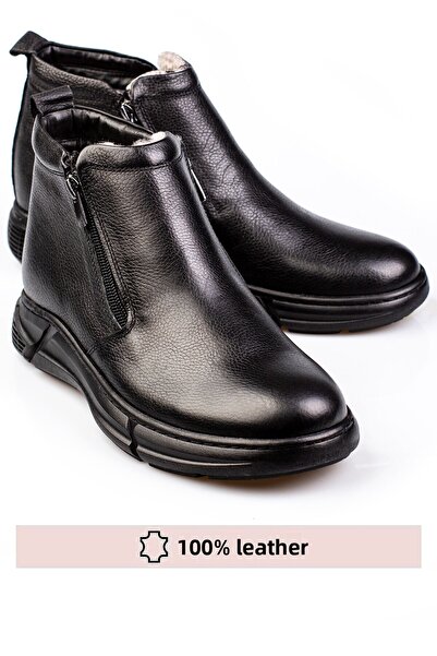 maximoda Γνήσιο δέρμα, με φερμουάρ, διπλό μαλακό δέρμα, αδιάβροχο και κρύο, ανδρικές μπότες χωρίς κορδόνια