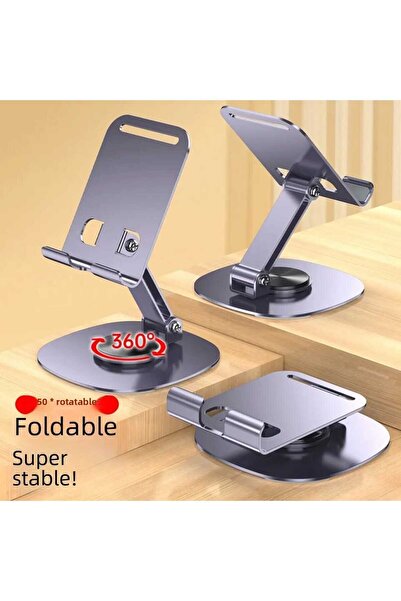 Asfal 360 °   Rotating Metal Desktop Phone Stand Purple, Angled, Foldable Phone Holder