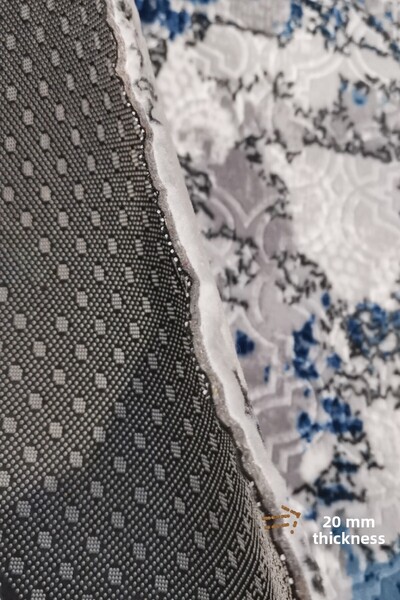 ALgorand Home Blue Cut Embos Roll Carpet Runner - Non-Slip Base