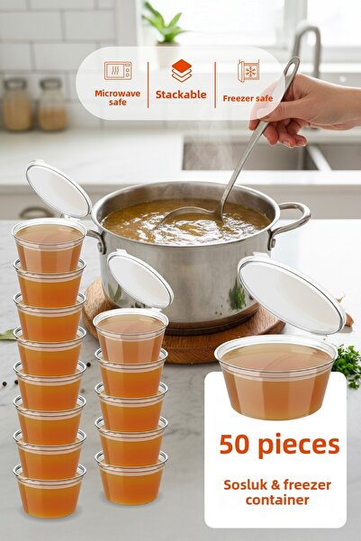 Vienev Storage Container Suitable for Freezer – 120 ml for Soup, Chicken Broth, Sauce Storage Container