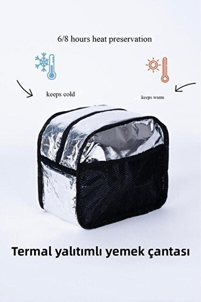 ALTINPAMUK Thermal Bag Thermal Insulated Waterproof Food Carry Lunch Bag with Strap Black