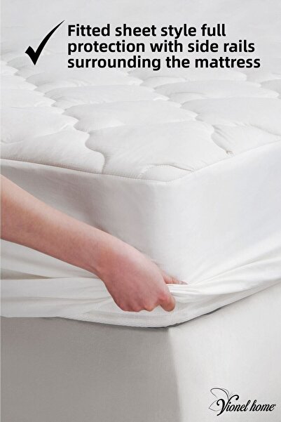 Vionel Home 100% bavlna, prošívané prostěradlo chrániče matrace, vypasovaný celý okraj, plněné vlákny, jednoduché a dvojité