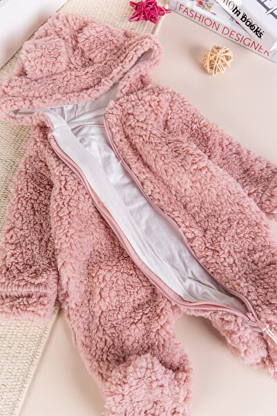 Babymod Welsoft Plush Winter Baby Girl/Boy Jumpsuit with Hood